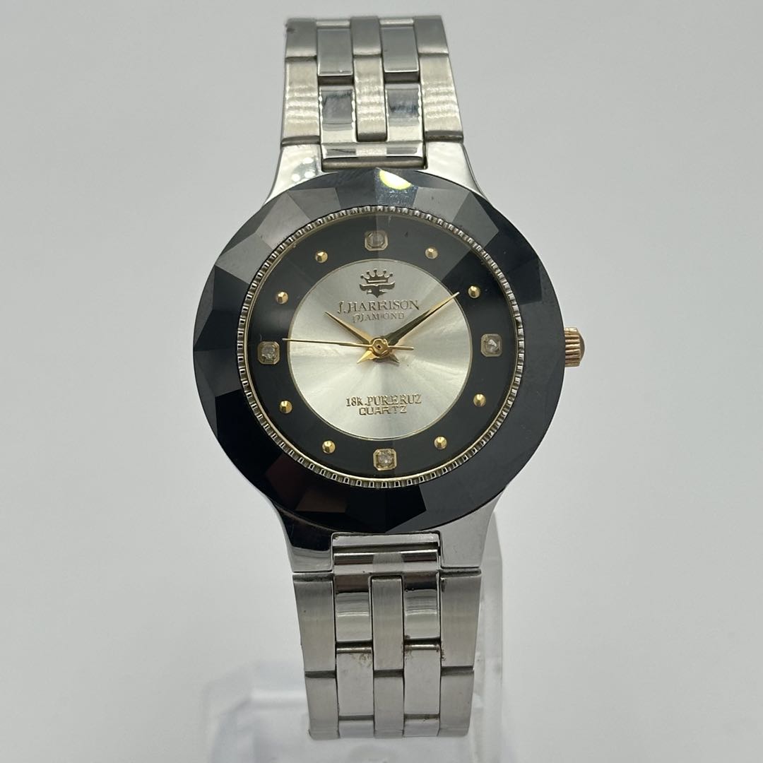 J. Harrison Analog Quartz Men J・ハリソン J.Harrison ジョンハリソン 天然ダイヤモンド 18金張り 1520 [For Parts / Junk]