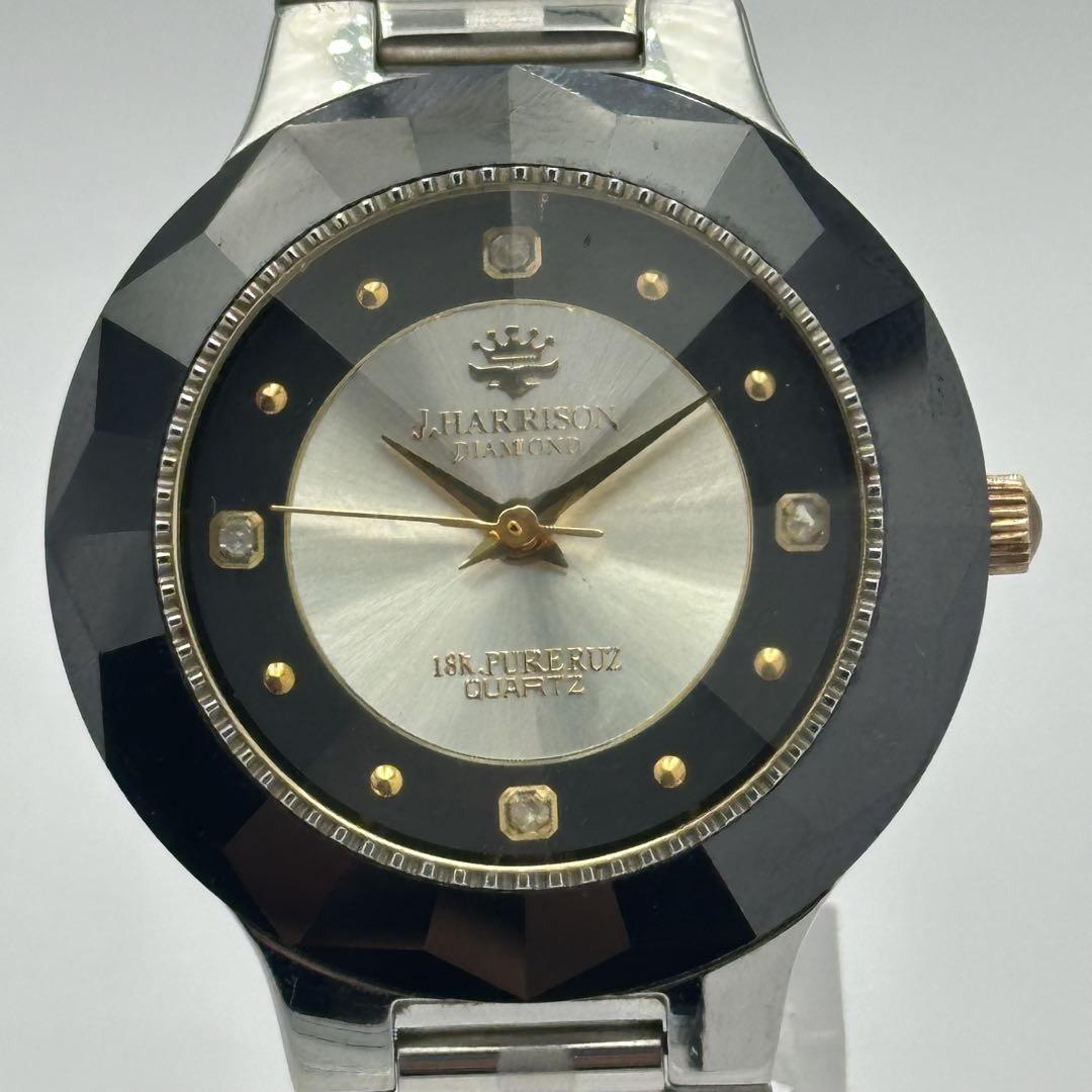 J. Harrison Analog Quartz Men J・ハリソン J.Harrison ジョンハリソン 天然ダイヤモンド 18金張り 1520 [For Parts / Junk]