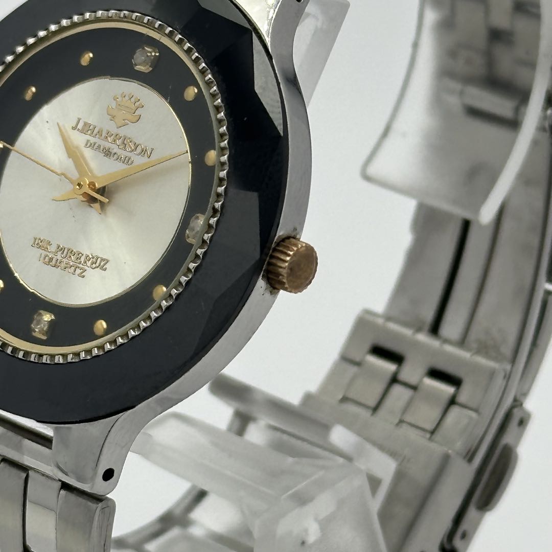 J. Harrison Analog Quartz Men J・ハリソン J.Harrison ジョンハリソン 天然ダイヤモンド 18金張り 1520 [For Parts / Junk]