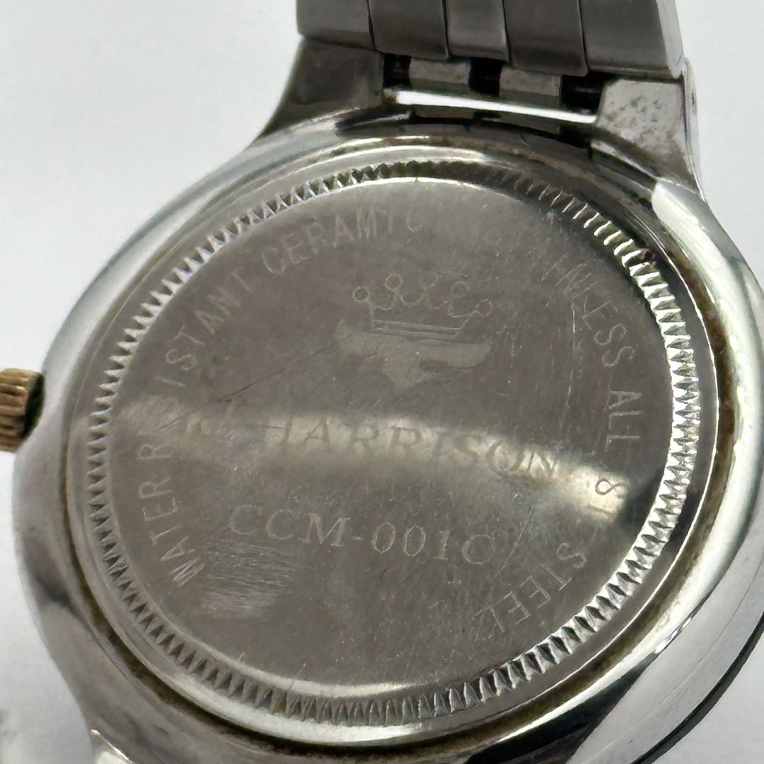 J. Harrison Analog Quartz Men J・ハリソン J.Harrison ジョンハリソン 天然ダイヤモンド 18金張り 1520 [For Parts / Junk]