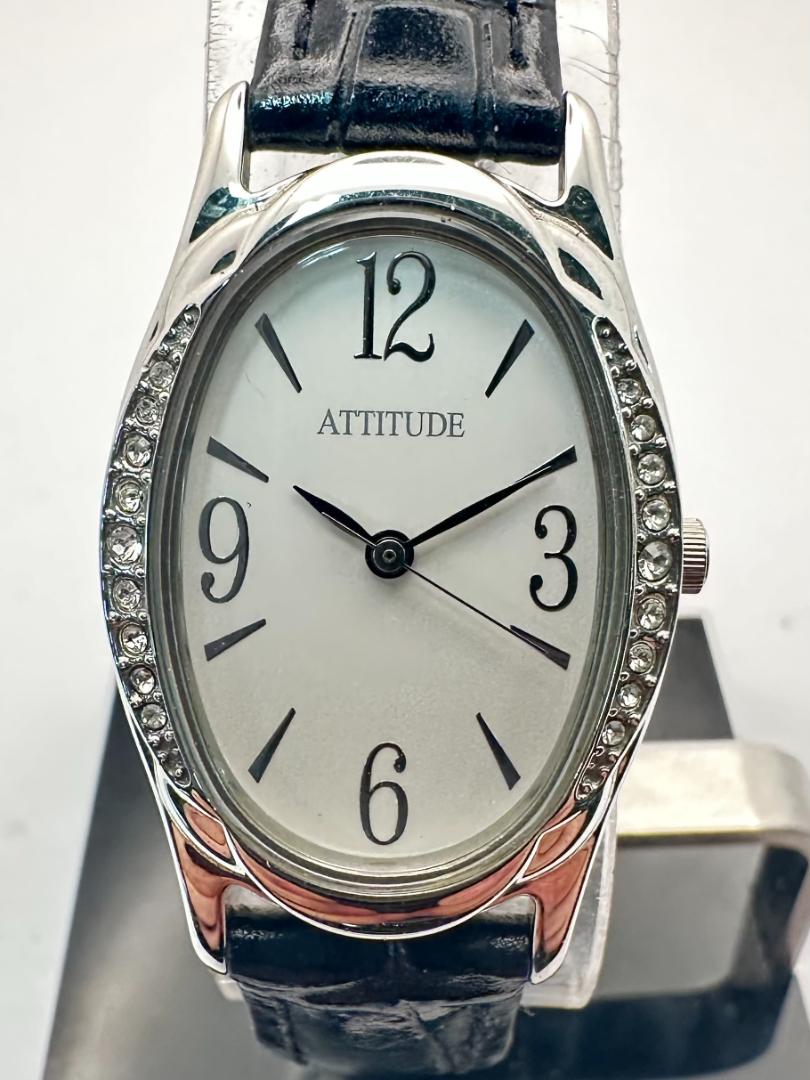 Citizen Attitude Analog Quartz Women Ladies Wristwatch - 22Mm Case, Black Strap