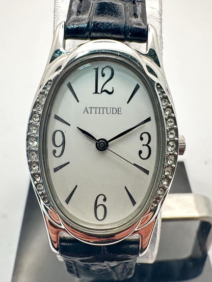 Citizen Attitude Analog Quartz Women Ladies Wristwatch - 22Mm Case, Black Strap