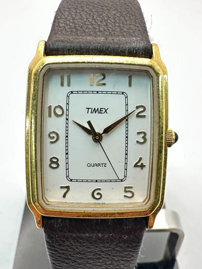 Timex Men's Wristwatch Gold Square Case Quartz 26mm