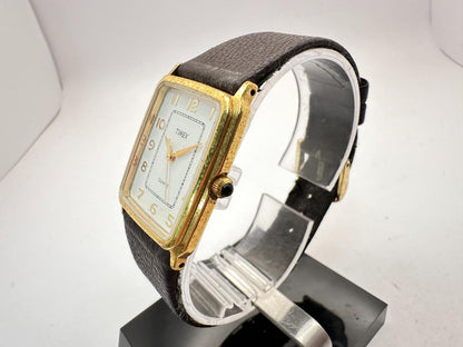 Timex Men's Wristwatch Gold Square Case Quartz 26mm