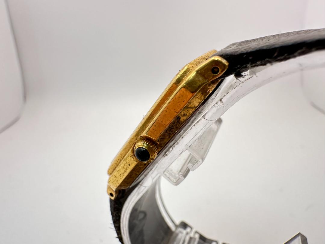 Timex Men's Wristwatch Gold Square Case Quartz 26mm