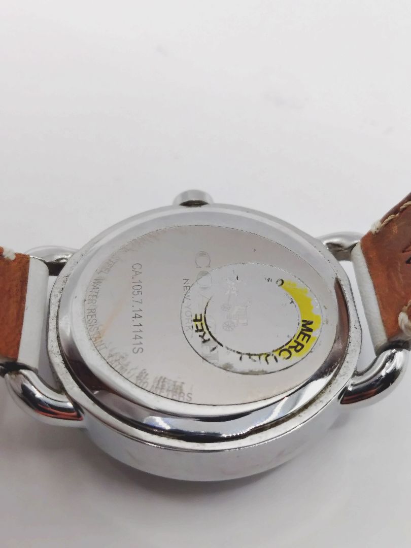 Coach Analog Quartz Women Watch Rhinestone White For Parts
