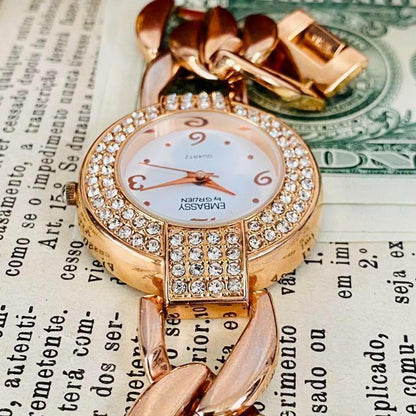 Gruen Analog Quartz Women 高級時計グリュエン Embassy By デイト Watch