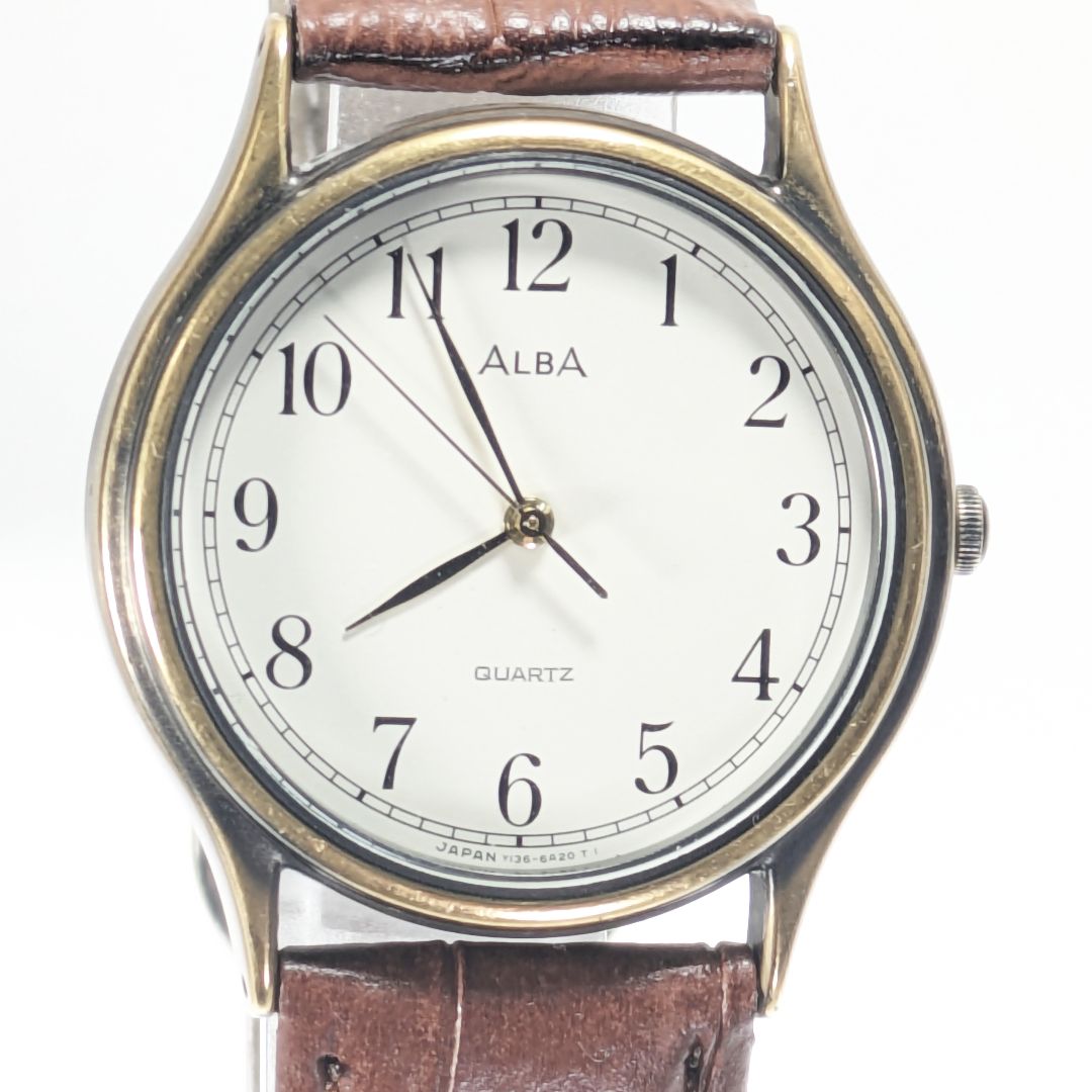 Seiko Alba Analog Quartz Men Battery & Band Replaced Working Item