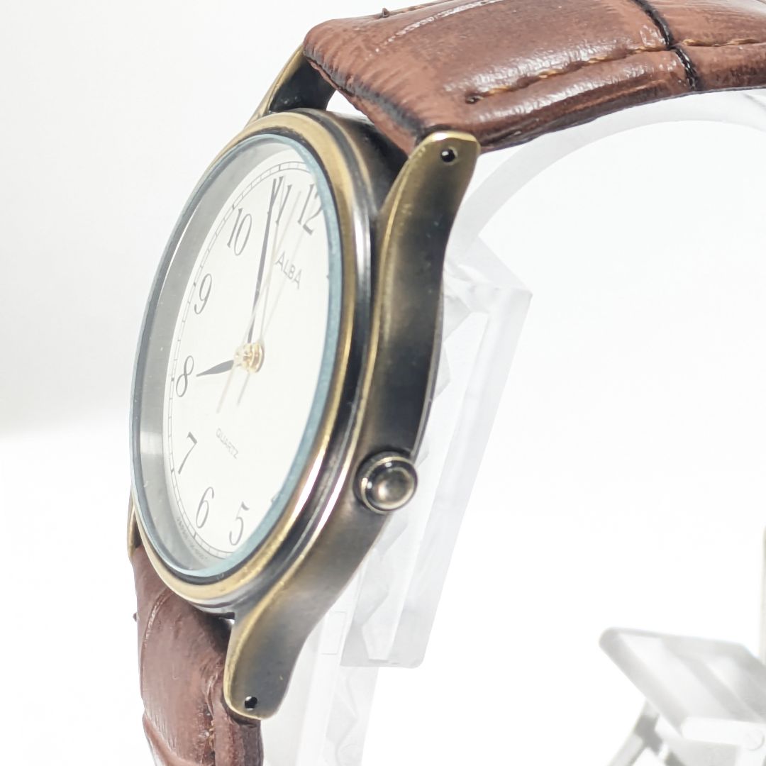 Seiko Alba Analog Quartz Men Battery & Band Replaced Working Item