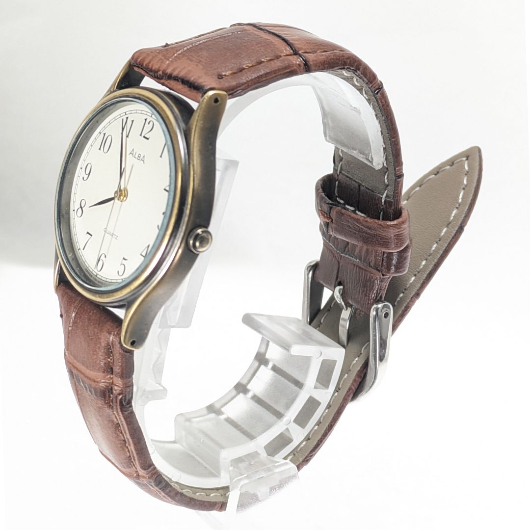 Seiko Alba Analog Quartz Men Battery & Band Replaced Working Item