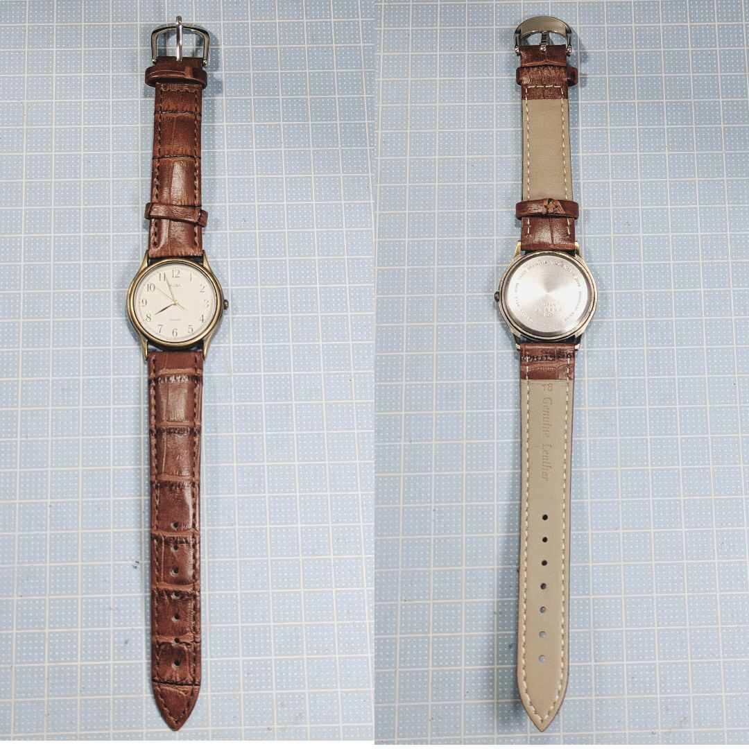 Seiko Alba Analog Quartz Men Battery & Band Replaced Working Item