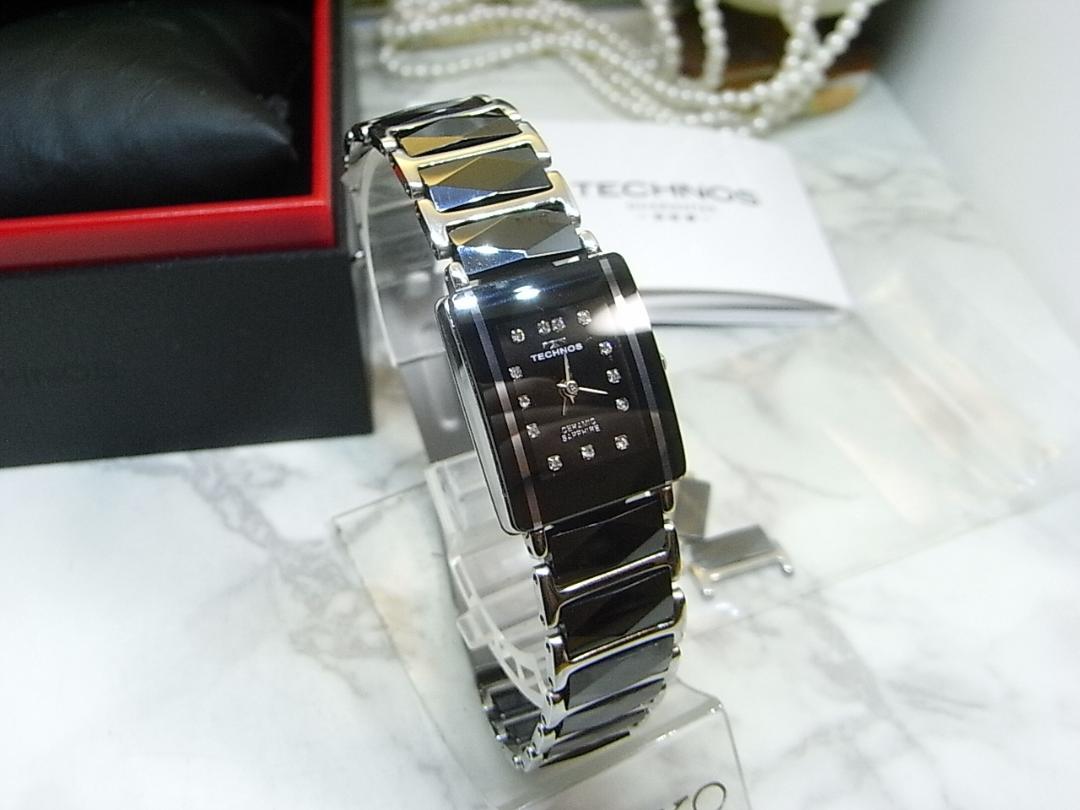 TECHNOS Analog Quartz Women Women Ceramic Diamond Index Watch Women'S
