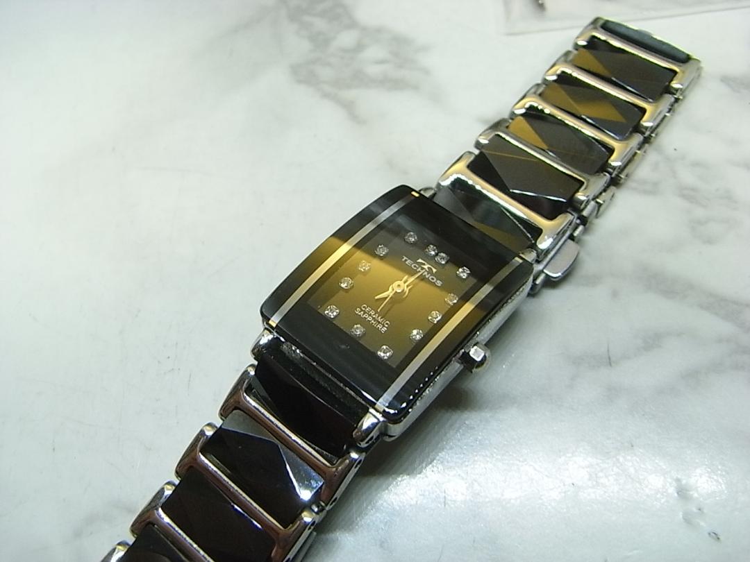 TECHNOS Analog Quartz Women Women Ceramic Diamond Index Watch Women'S