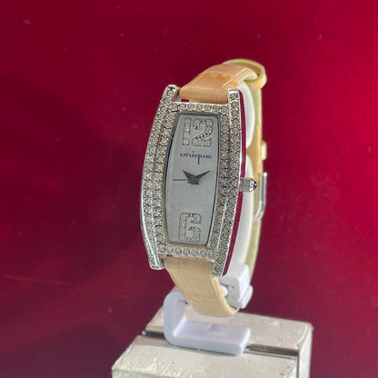 Unique Analog Quartz Women Watch Japanese Movement Battery Replaced Unused