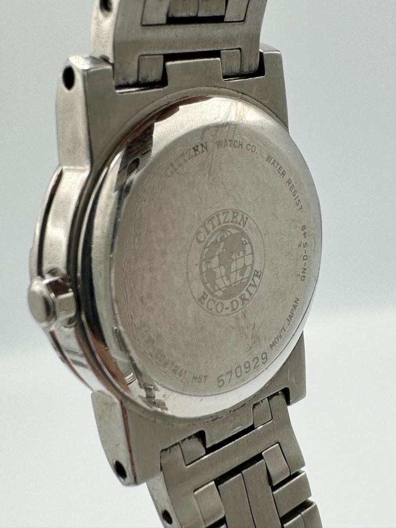 Citizen Eco-Drive E031-S032241 Analog Quartz (Solar Powered) Women Vtg. Crystal Bezel Gray Dial Ladies Watch Working