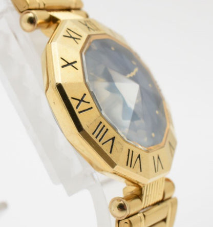 Carmen-di Analog Quartz Women Navy Cut Glass Gold Tone Watch Women'S Excellent Condition