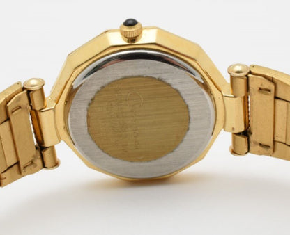 Carmen-di Analog Quartz Women Navy Cut Glass Gold Tone Watch Women'S Excellent Condition