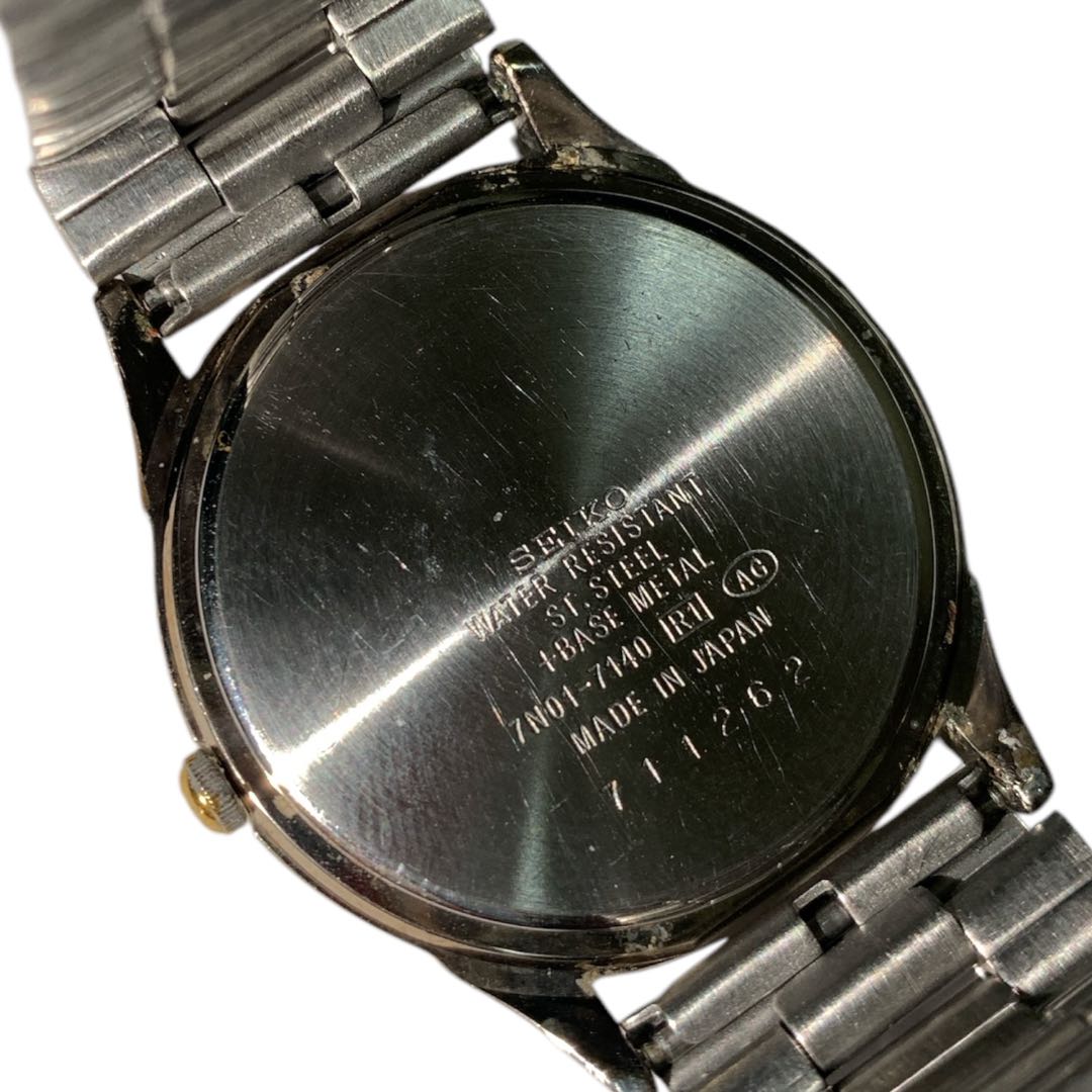 Seiko 7N01-7140 Analog Quartz Men Watch Operation Confirmed