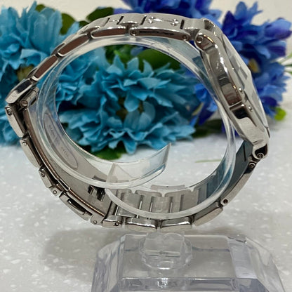 Alfredo Versace Analog Quartz Men Cut Glass Watch Silver Tone