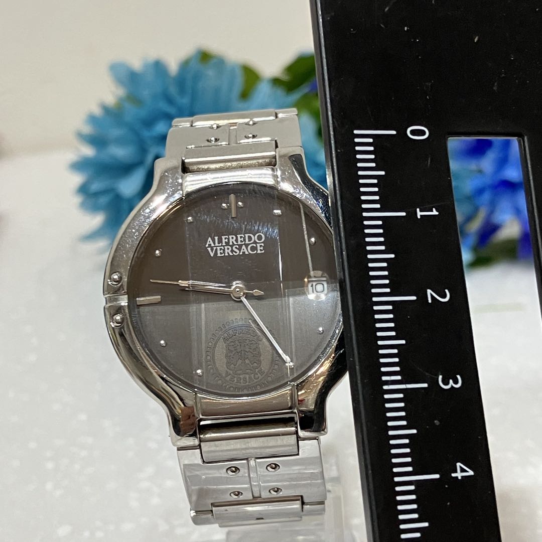 Alfredo Versace Analog Quartz Men Cut Glass Watch Silver Tone