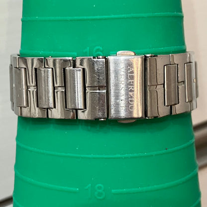 Alfredo Versace Analog Quartz Men Cut Glass Watch Silver Tone