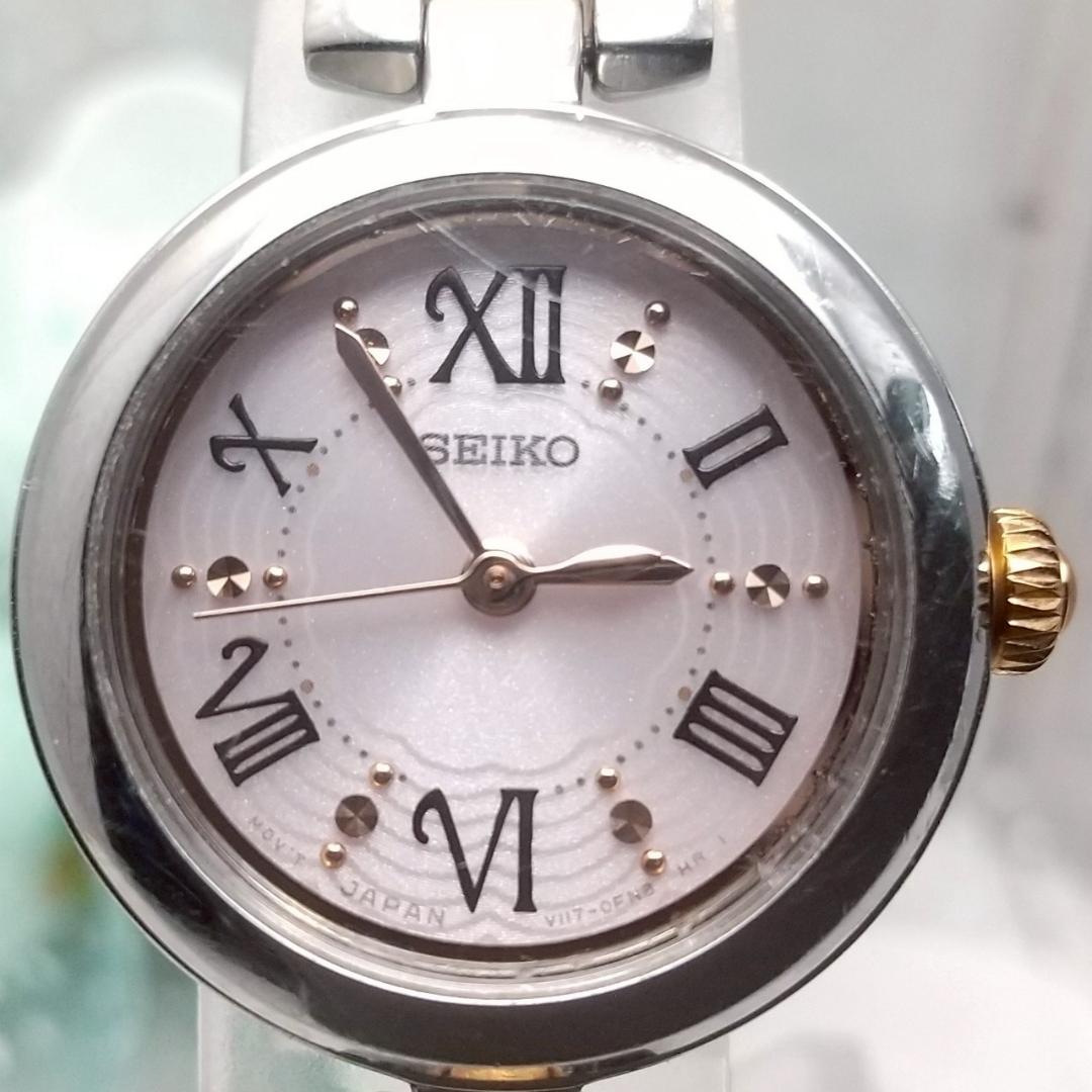 Seiko Roman Analog Quartz Women Working Item Watch Pink Dial