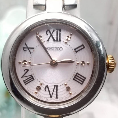 Seiko Roman Analog Quartz Women Working Item Watch Pink Dial