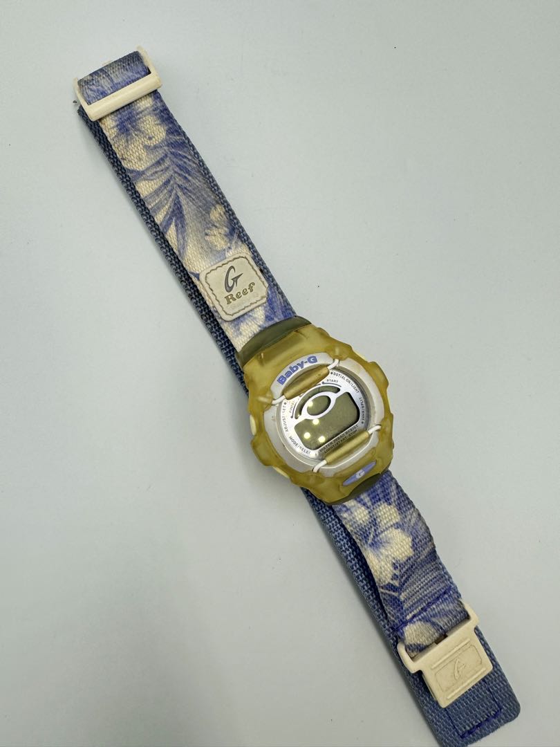 Casio Baby-G BG-370R Digital Quartz (Battery) Women Reef Vintage Junk Blue Floral Dial Ladies Watch