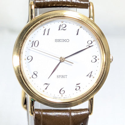 Seiko Spirit Analog Quartz Men Battery & Band Replaced Working Item