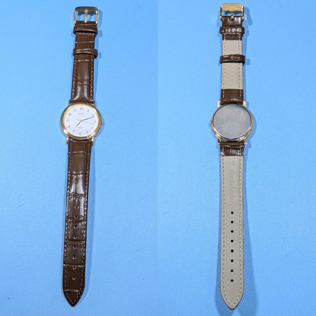 Seiko Spirit Analog Quartz Men Battery & Band Replaced Working Item