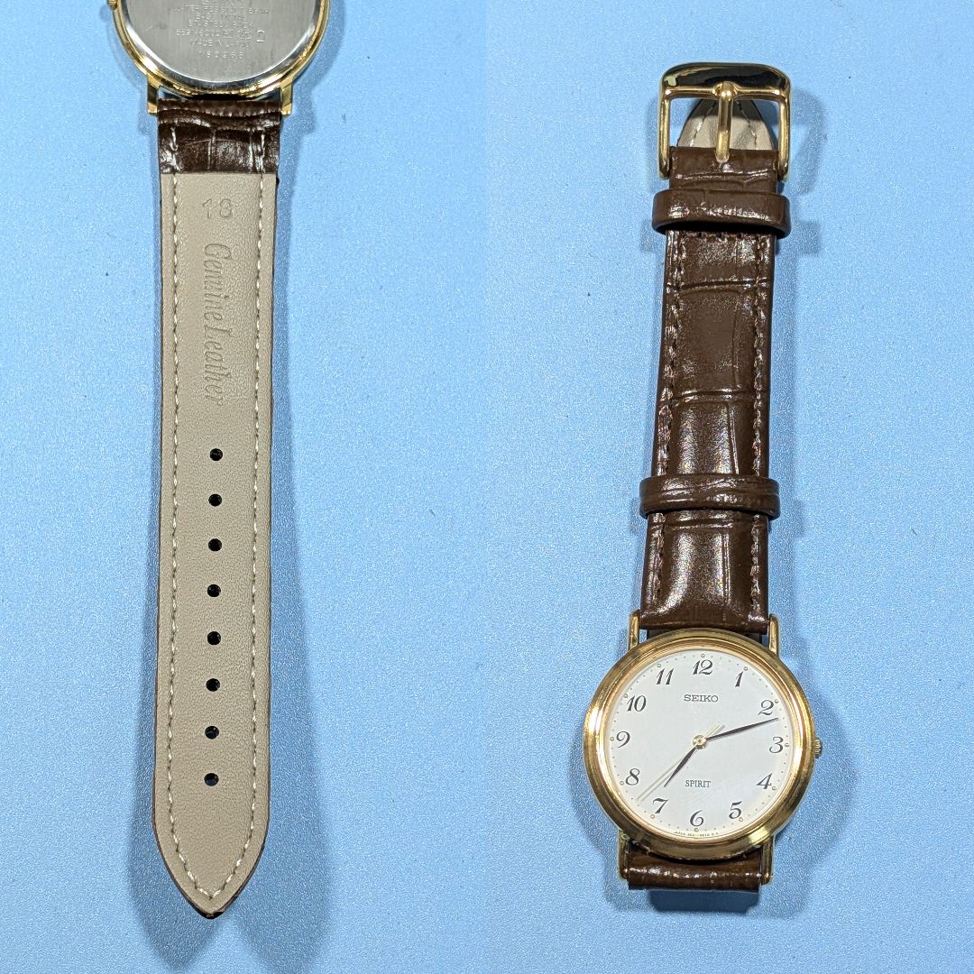 Seiko Spirit Analog Quartz Men Battery & Band Replaced Working Item