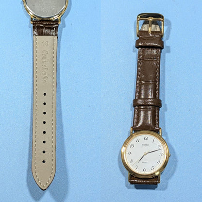 Seiko Spirit Analog Quartz Men Battery & Band Replaced Working Item