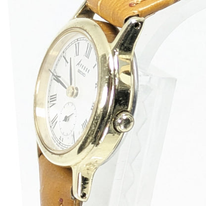 Seiko Avenue Analog Quartz Women Small Seconds Battery & Band Replaced Working Itemp