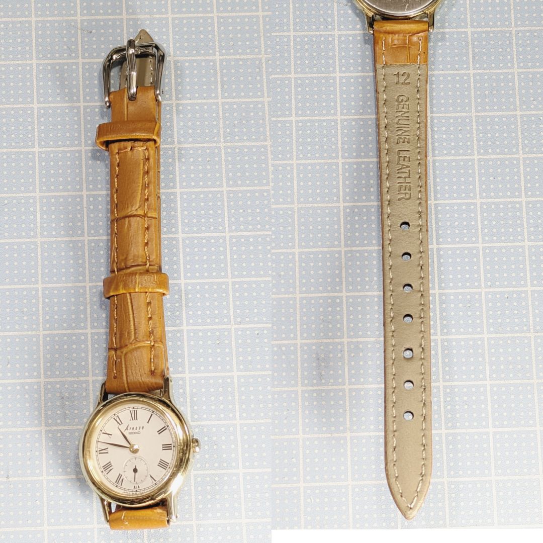 Seiko Avenue Analog Quartz Women Small Seconds Battery & Band Replaced Working Itemp