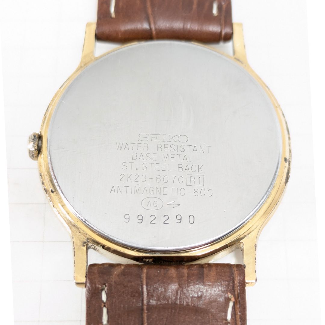 Seiko Avenue Analog Quartz Men Small Seconds Battery & Band Replaced Working Item