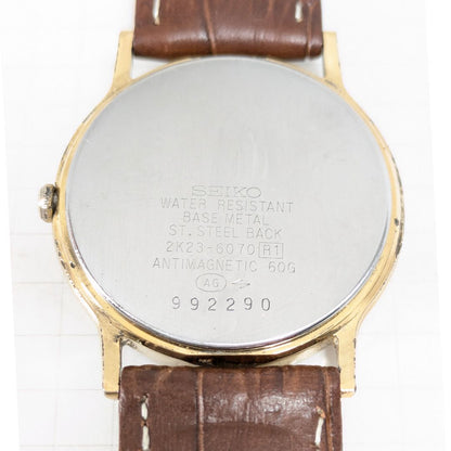 Seiko Avenue Analog Quartz Men Small Seconds Battery & Band Replaced Working Item