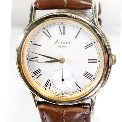 Seiko Avenue Analog Quartz Men Small Seconds Battery & Band Replaced Working Item