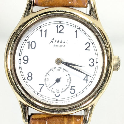 Seiko Avenue Analog Quartz Women Avanue Small Seconds Battery & Band Replaced Working Item