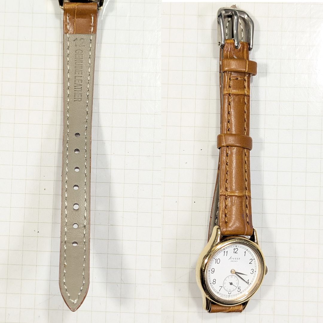 Seiko Avenue Analog Quartz Women Avanue Small Seconds Battery & Band Replaced Working Item