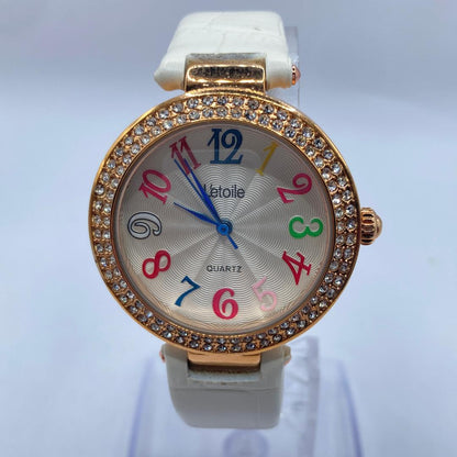Letoile Analog Quartz Women Watch Rhinestone Bezel