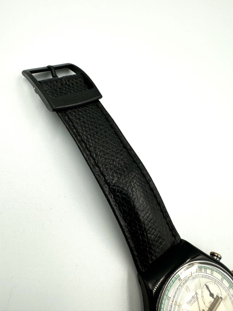 Swatch Colossal 305 Analog Quartz Unisex Adults Vintage Wristwatch 37Mm Black Dial Swiss Made