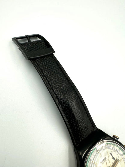 Swatch Colossal 305 Analog Quartz Unisex Adults Vintage Wristwatch 37Mm Black Dial Swiss Made
