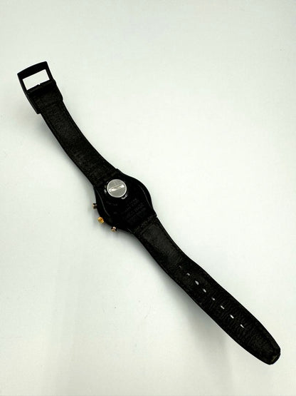 Swatch Colossal 305 Analog Quartz Unisex Adults Vintage Wristwatch 37Mm Black Dial Swiss Made