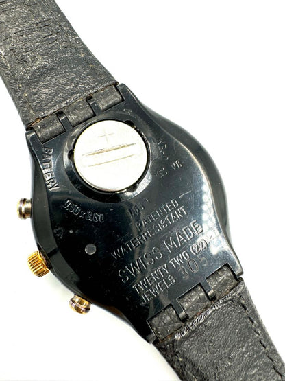 Swatch Colossal 305 Analog Quartz Unisex Adults Vintage Wristwatch 37Mm Black Dial Swiss Made