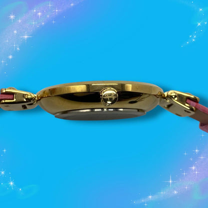 Mockberg Analog Quartz Women X Tsugumi Watarai Collaboration Watch Pink Strap Excellent Condition