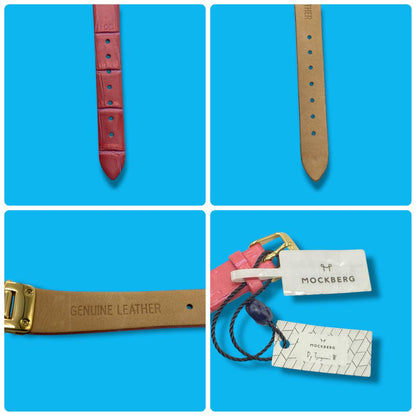 Mockberg Analog Quartz Women X Tsugumi Watarai Collaboration Watch Pink Strap Excellent Condition