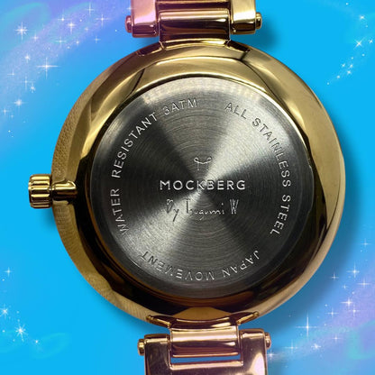 Mockberg Analog Quartz Women X Tsugumi Watarai Collaboration Watch Pink Strap Excellent Condition
