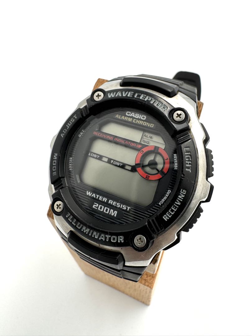 Casio Wave Ceptor WV-200A Digital Quartz Men Wva-200A Wristwatch 200M Water Resistant