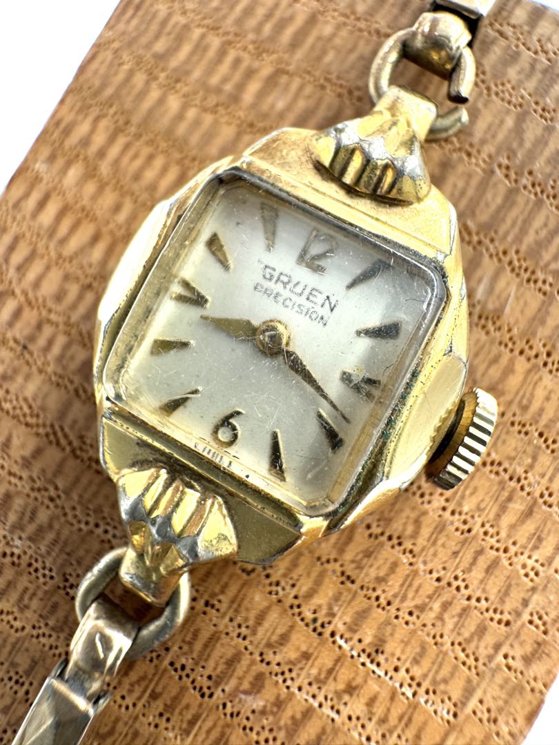 Gruen Analog Mechanical (Manual) Women Precision 10Krgf Manual Winding Watch For Parts