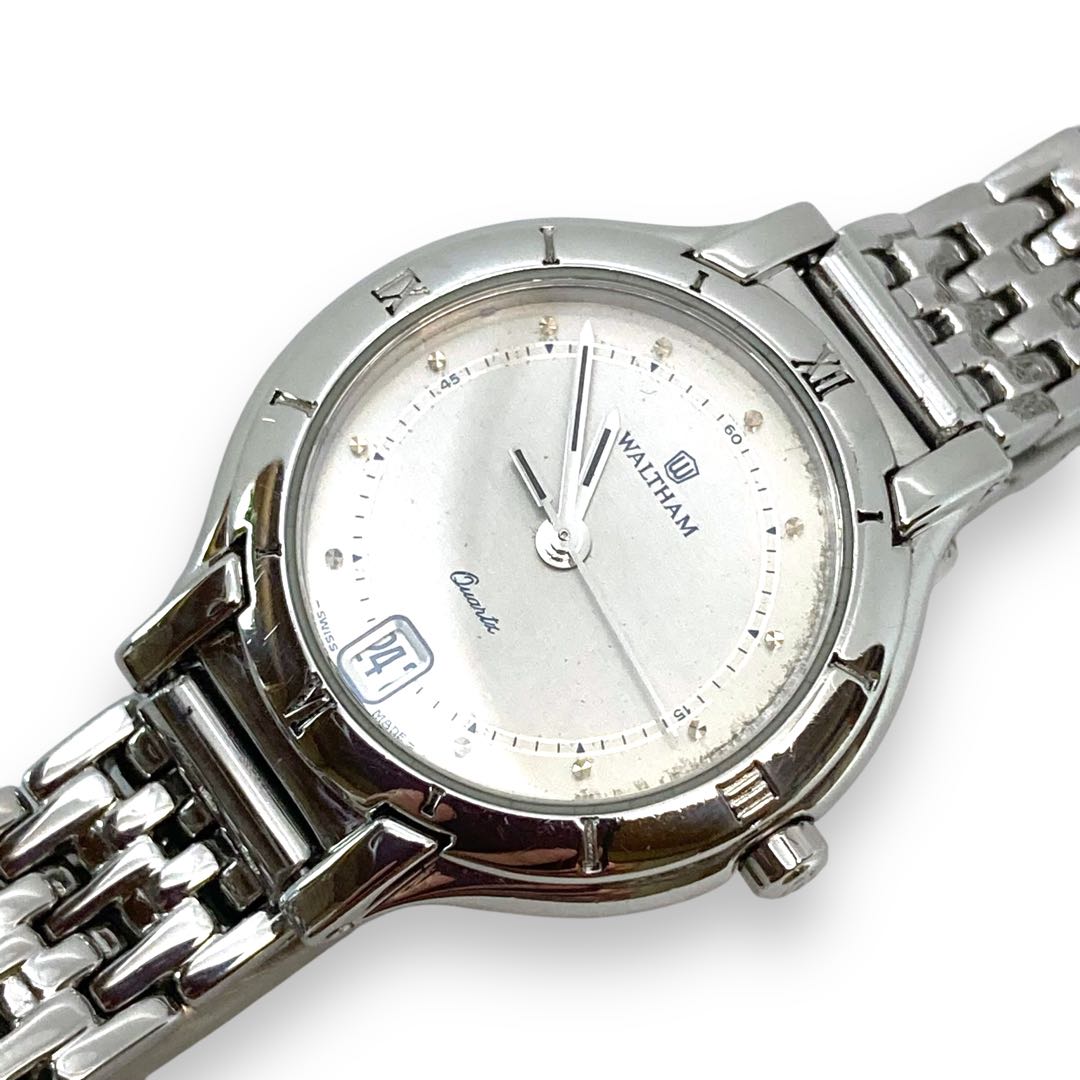 Waltham Analog Quartz Women Women Watch Silver Round 3-Hand Date Excellent Condition